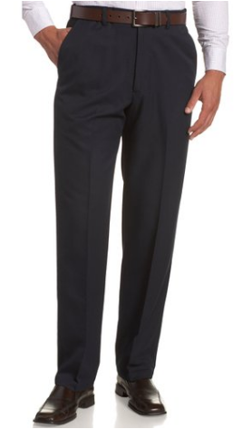 Haggar Men's Cool 18 Hidden Expandable-Waist Plain-Front Pant