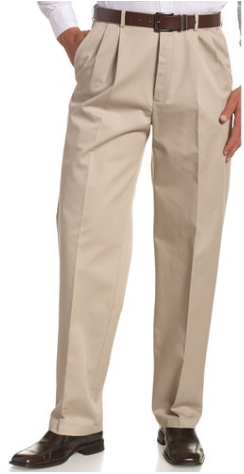 Haggar Men's Work-To-Weekend No-Iron Pleat-Front Pant with Hidden Expandable Waist