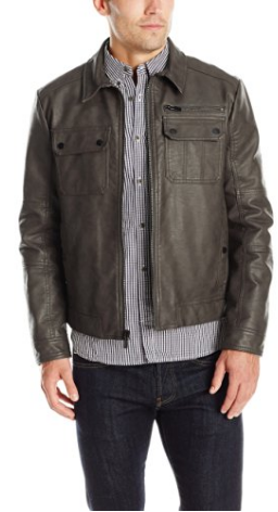 Kenneth Cole New York Men's Faux Suede Zip Front Jacket